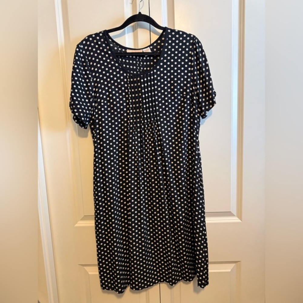 Elegant LA Cera Black Dress with White Polka Dots